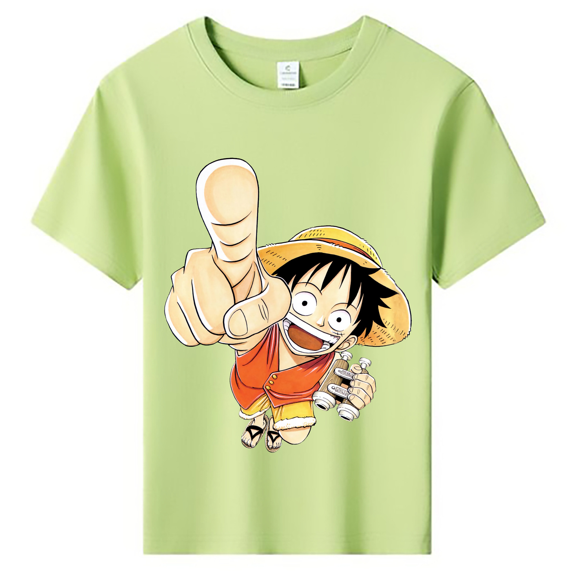 ワンピース モンキー・D・ルフィ ONE PIECE Monkey D. Luffy 綿100％キッズTシャツ（フロントプリント）